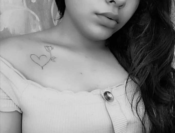 48 Tattoos for women the most liked Heart on clavicle with rose