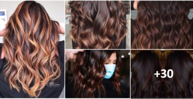 Collage-Ideen: Kastanienbraunes Haar