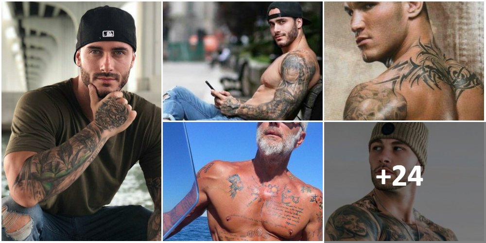 Collage Tatuajes Hombres Tatuados Lindos Sexys Guapos Modelos