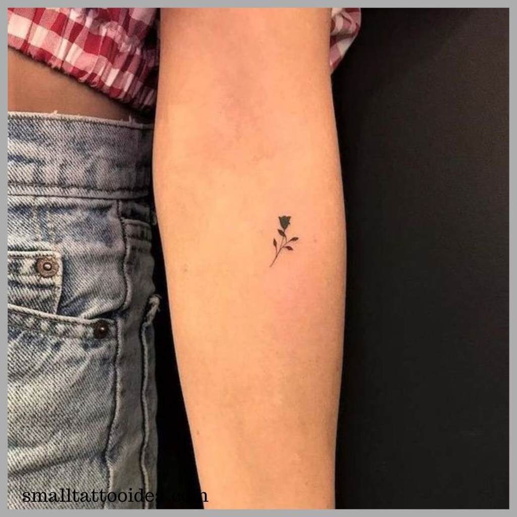 Tiny Tiny Rose Tattoos on Forearm