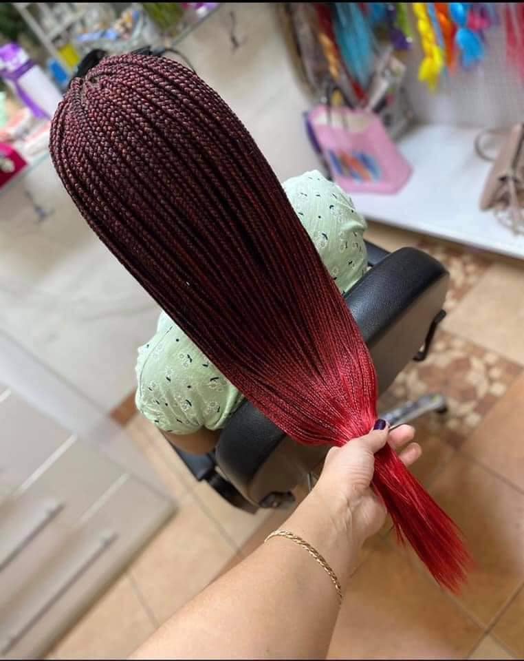 1 TOP 1 Afrikanische Zöpfe Rote Farbe an den Enden Langes Haar