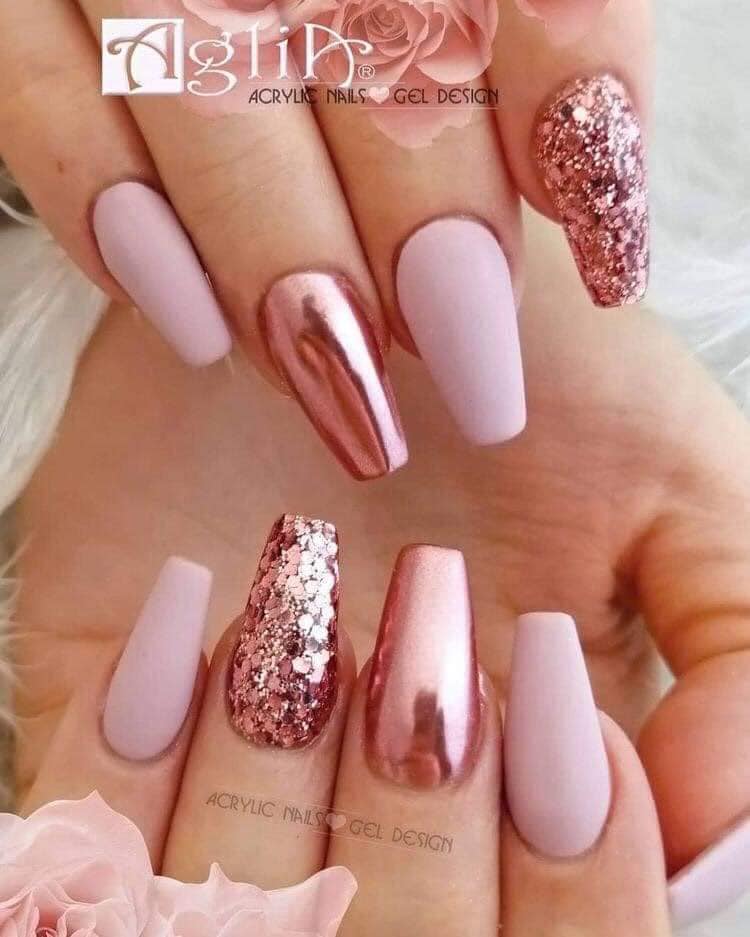 19 Pale Pink Nails combined with Brilliant and similar Rose Gold