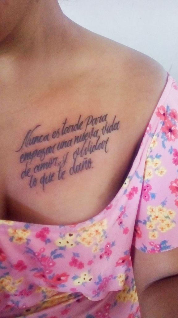 2 TOP 2 Tatuajes Originales Mujer Frase Nunca es tarde para empezar una nueva vida de amor y olvidar lo que te dano