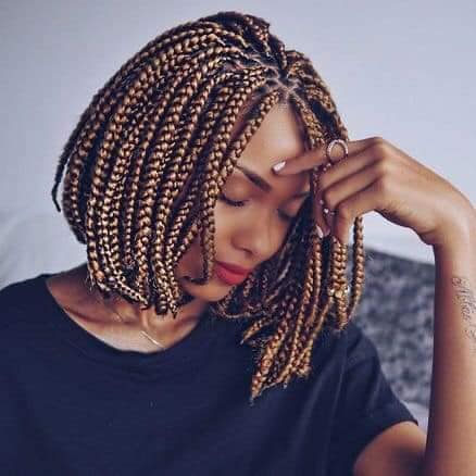 4 African braids hairstyles for short hair type brown bob