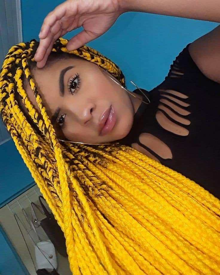 51 tranças africanas amarelas e pretas