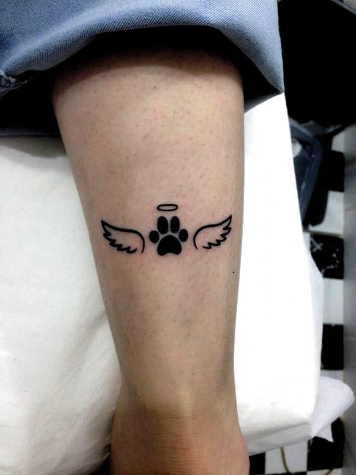8 Tatuajes Significativos en honor a nuestra querida mascota fallecida en pantorrilla