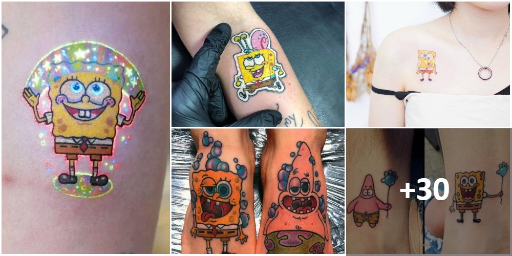 Collage-Tattoos Spongebob und Patrick Star