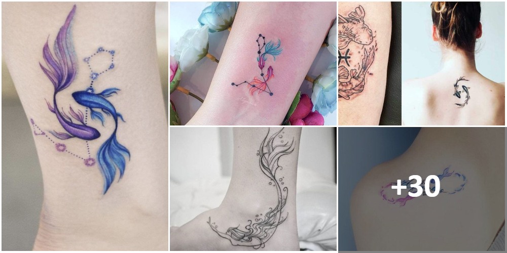Collage di tatuaggi Pesci