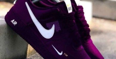 1 TOP 1 Tenis Nike Air Force One Morados Purpura Logo Blanco