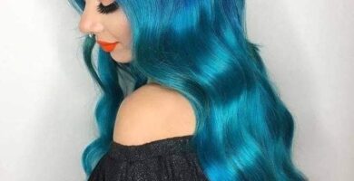 1 TOP 1 cabello color turquesa con trenza grande largo
