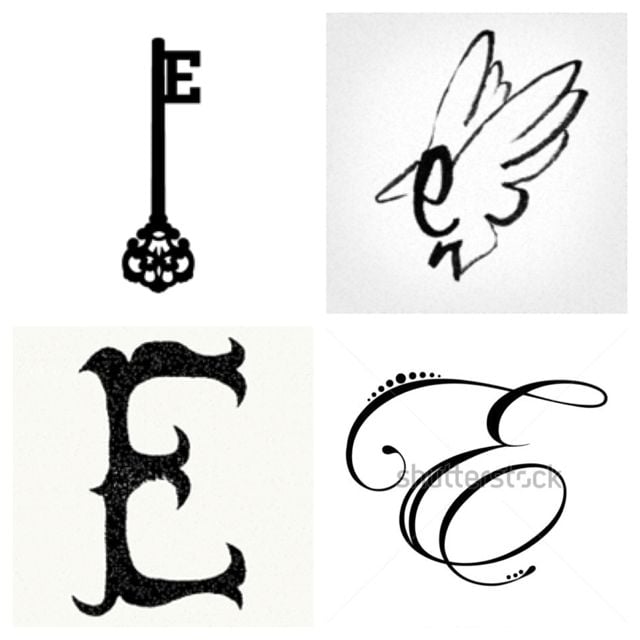 17 Tatuajes con la Letra E con llave alas de pajaro