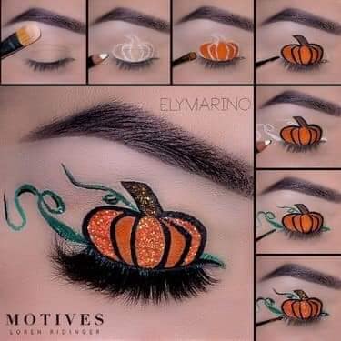 23 Halloween Makeup Pumpkins above the Eyes List of steps and procedure