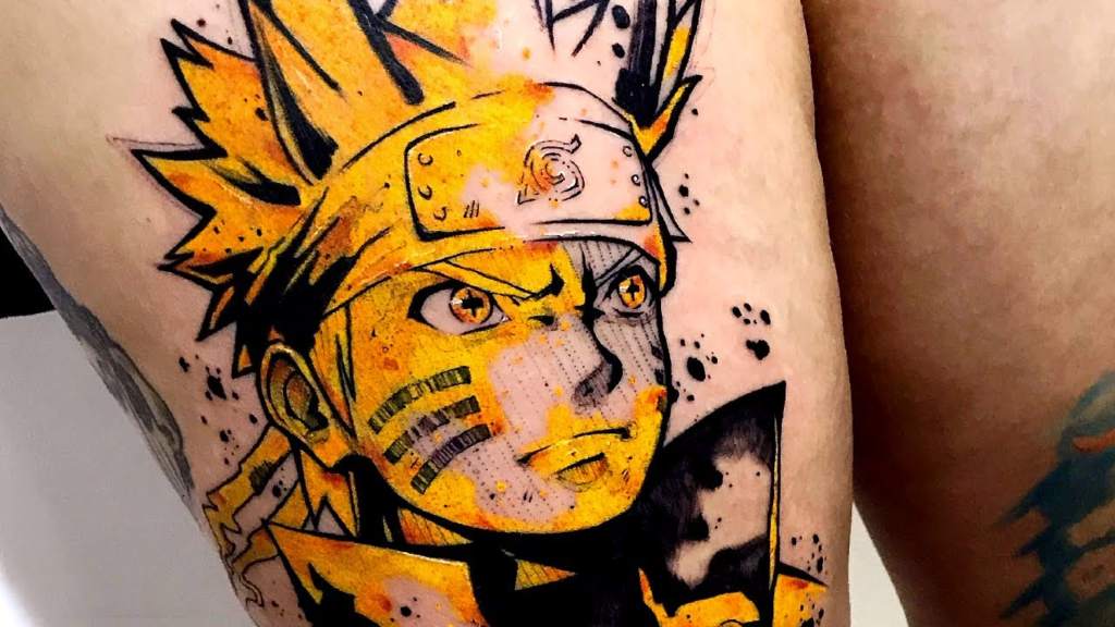 4 TOP 4 Tatuajes de Naruto Amarillo y Negro Rostro