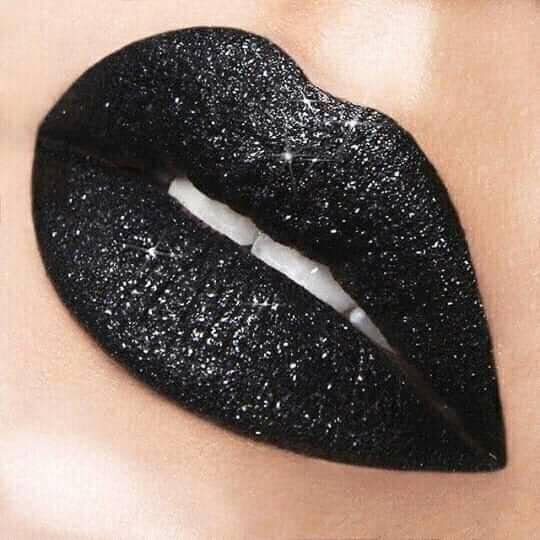 42 Black Lipstick with Silver Glitter