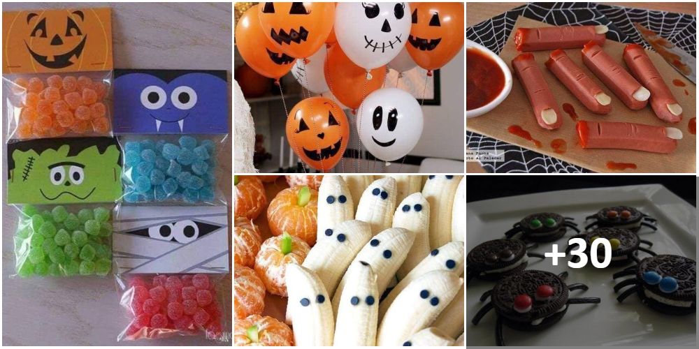 Collage-Ideen Halloween-Dekorations-Snacks