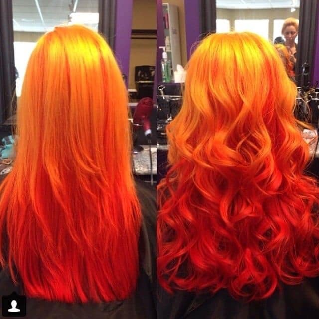 10 Cabello Tono Naranja Rojo Fuego Degrade Amarillo intenso arriba y anaranjado mas obscuro hacia las puntas 10 Cabello Tono Naranja Rojo Fuego Degrade Amarillo intenso arriba y anaranjado mas obscuro hacia las puntas