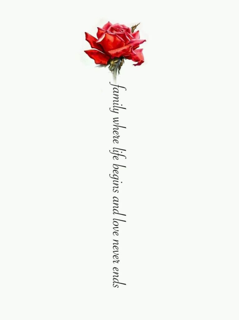 124 Sketch Template Tattoo red rose with inscription along the phrase