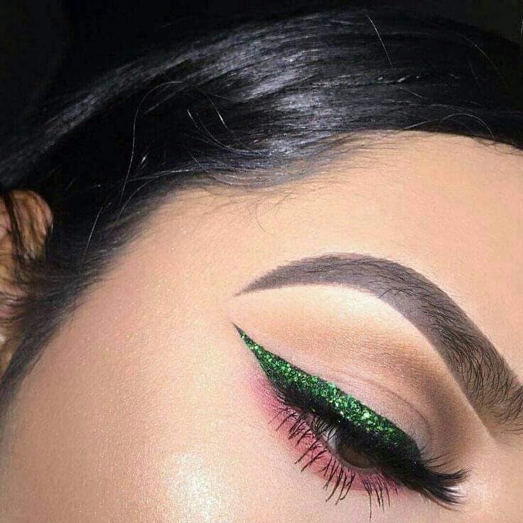 14 Delineados de Colores Verde con Glitter