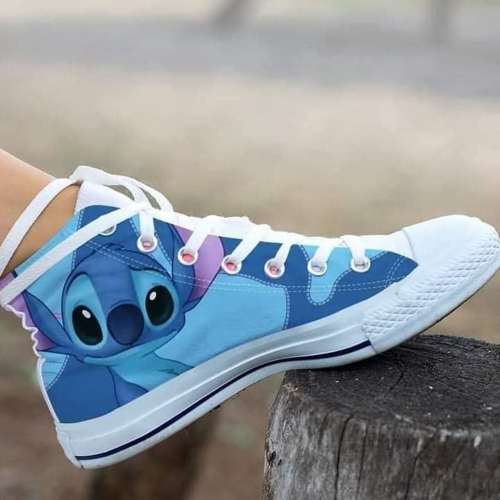 Sneakers 30 Stitch con stampa del volto in punto blu