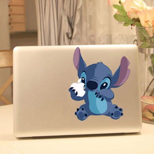 35 Sticker for Apple Notebook with Stitch holding the apple