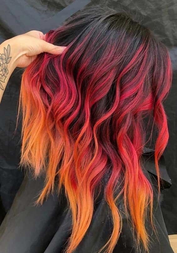 6 Cabello Tono Naranja Rojo Fuego Degrade Sobre Morocho mechas rojo naranja pelo medio corto 6 Cabello Tono Naranja Rojo Fuego Degrade Sobre Morocho mechas rojo naranja pelo medio corto