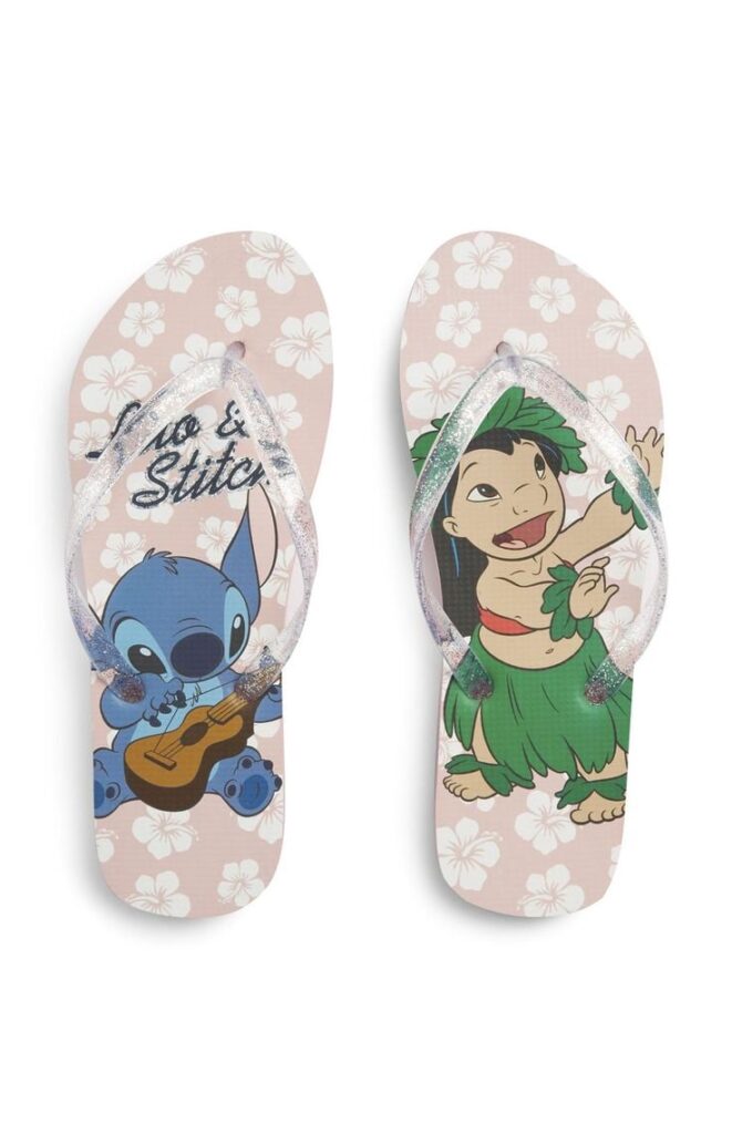 66 Beach Sandals with Stitch and Lilo Drawings