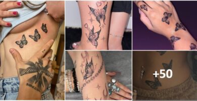 Collage Tatouages Papillons Noirs