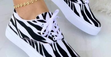 1329 Zapatillas Estampadas con Dibujos Animal Print Zebra Blanco y Negro