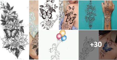 Temporäre Collage-Tattoo-IDEen