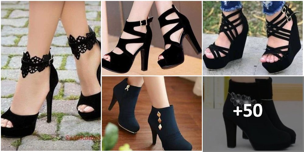 Collage Black High Heels Shoes 1