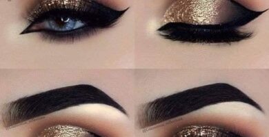 1 TOP 1 Maquillaje Tonos Dorados combinado con negro