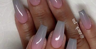 1 TOP 1 Unas Francesas Difuminadas rosado en la base gris en las puntas cuadradas