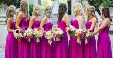 1600 Vestidos de Dama de Honor BODAS Color Violeta Fuerte o Morado con Top