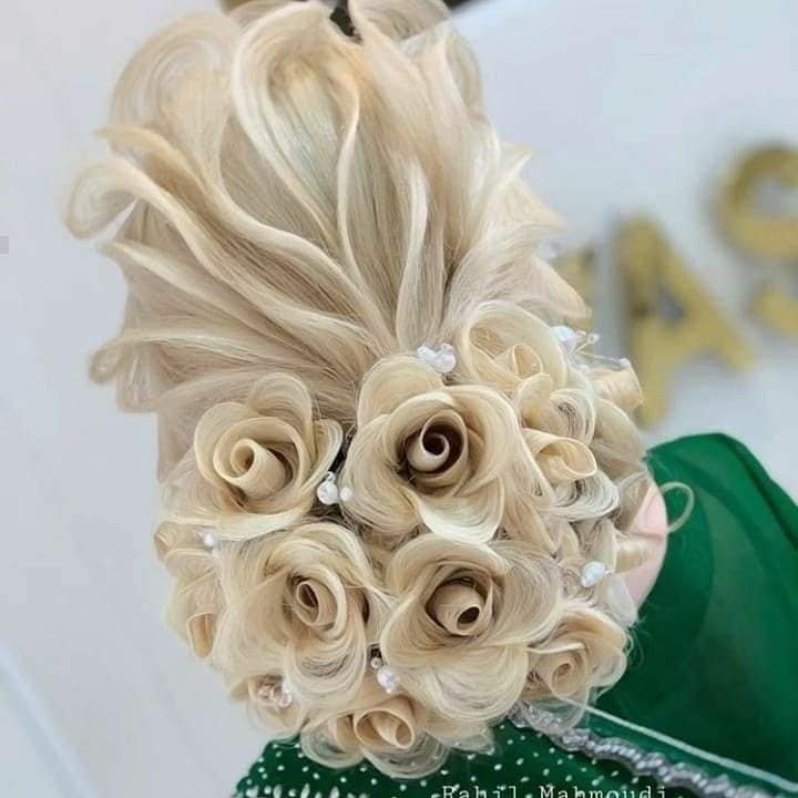 242 Peinados para fiestas y bodas arreglo especial tipo rosas pelo blanco