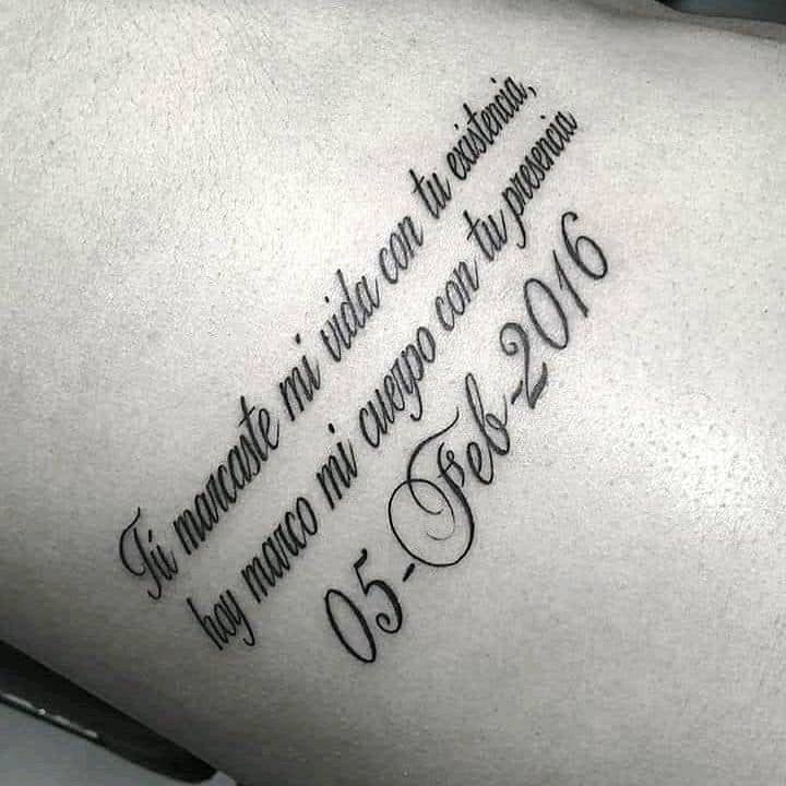 266 Tatuajes de Frases en honor a fallecidos Tu marcaste mi vida con tu existencia hoy marco mi cuerpo con tu presencia fecha