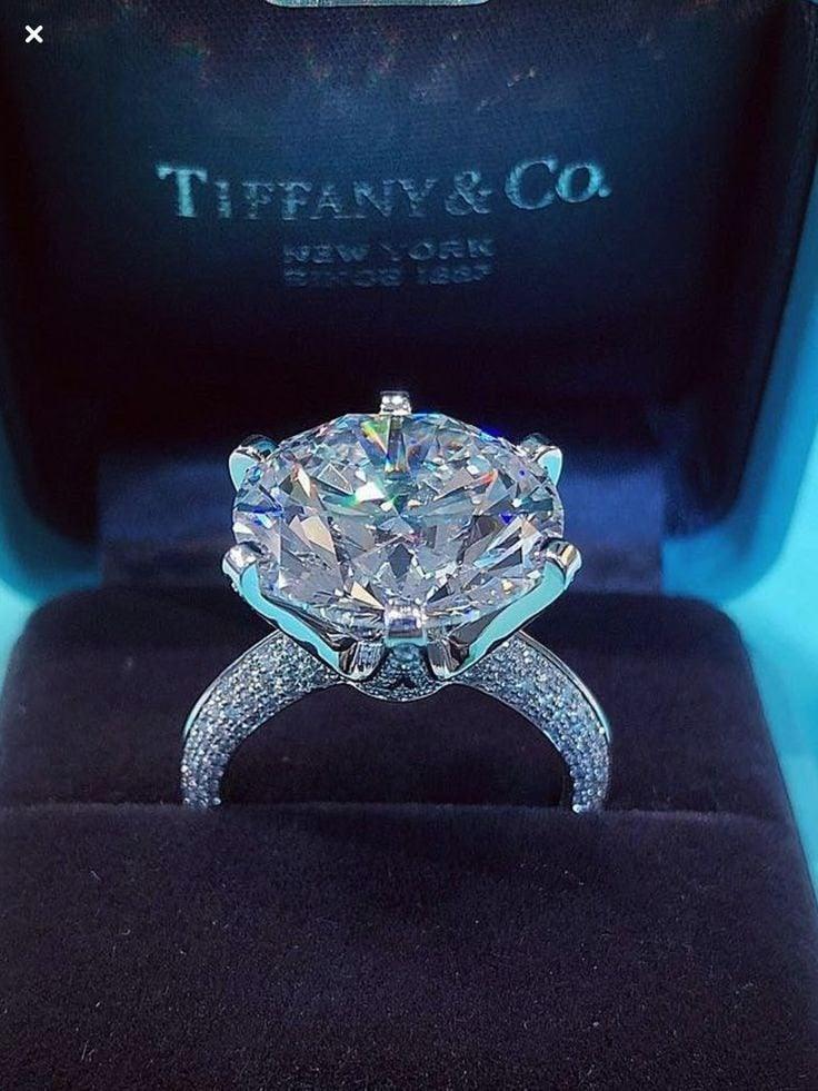 767 Anillo de Compromiso o Boda Tiffany y Co Precioso anillo de diamantes redondos de corte CZ o moissanita anillo de promesa de compromiso anillo de boda de acentos solitarios regalo de aniversa
