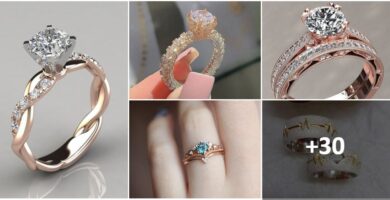 婚約指輪または結婚指輪のコラージュ 1