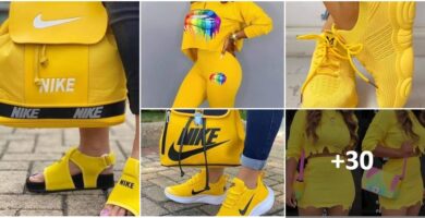 Collage-Outfit-Farbe Gelb