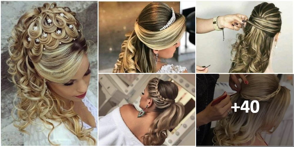 Collage-Frisuren für Partys und Hochzeiten