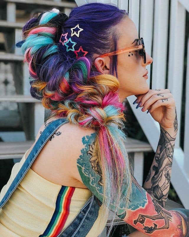 100 Trenzas Anchas de Colores Hermoso multicolor 100 Trenzas Anchas de Colores Hermoso multicolor