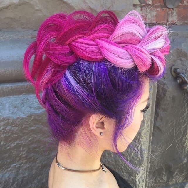 122 Trenzas Anchas de Colores en las gama de los fucsia rosados blancos violetas 122 Trenzas Anchas de Colores en las gama de los fucsia rosados blancos violetas