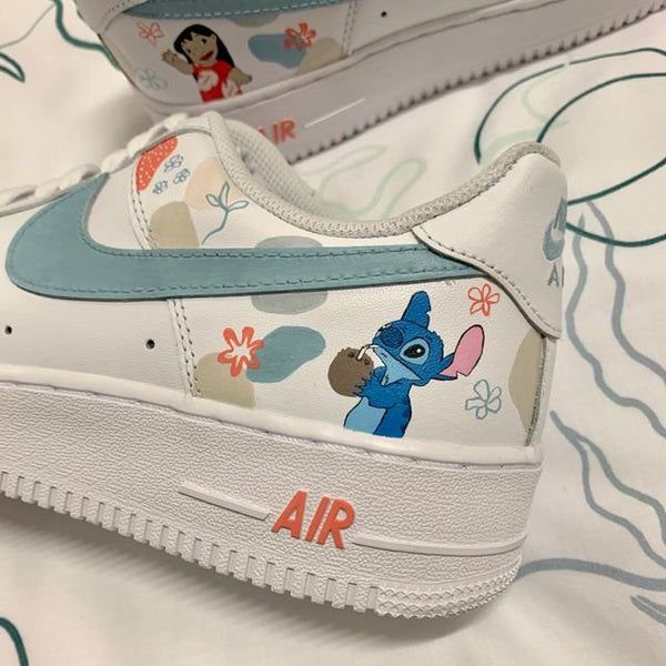 28 Lilo and Stitch Stickers on Nikes Air Force Shoes