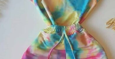 330 Enterizo Corto Tie Dye Gradiente Neon Amarillo y Fucsia