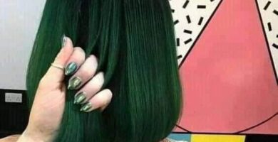 481 Pelo Corto color Verde Degradado en la puntas mas claras
