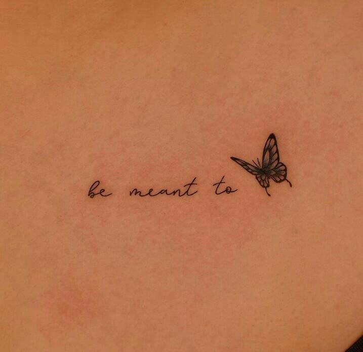 57 Small Simple Tattoos Small black butterfly inscription be meant to be intended for