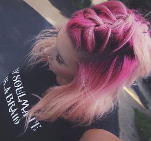 81 Trenzas Anchas de Colores Fucsia blanco 81 Trenzas Anchas de Colores Fucsia blanco