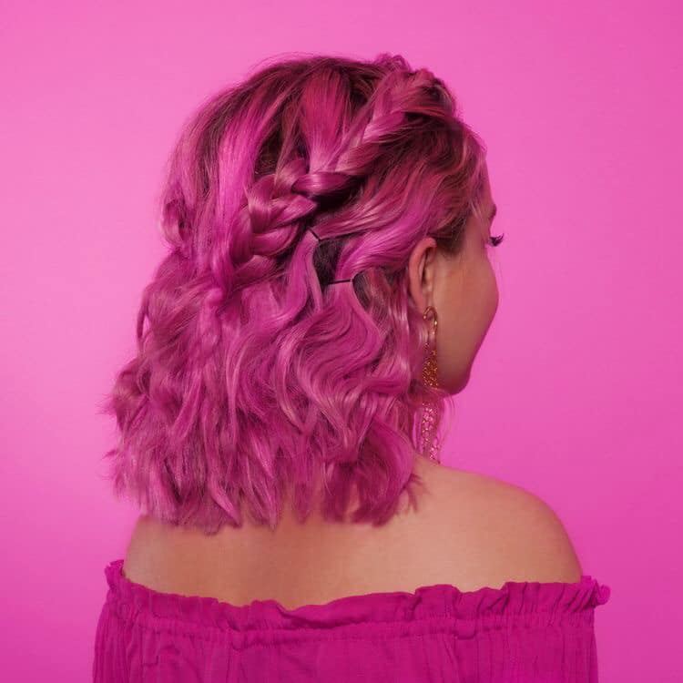 89 Trenzas Anchas de Colores Fucsia corto 89 Trenzas Anchas de Colores Fucsia corto