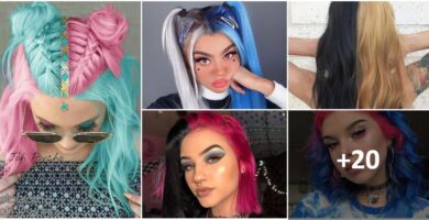 Half Two Color Hair Collage