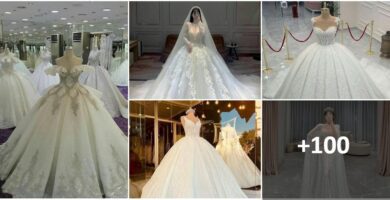 Collage: Elegante und vornehme Brautkleider