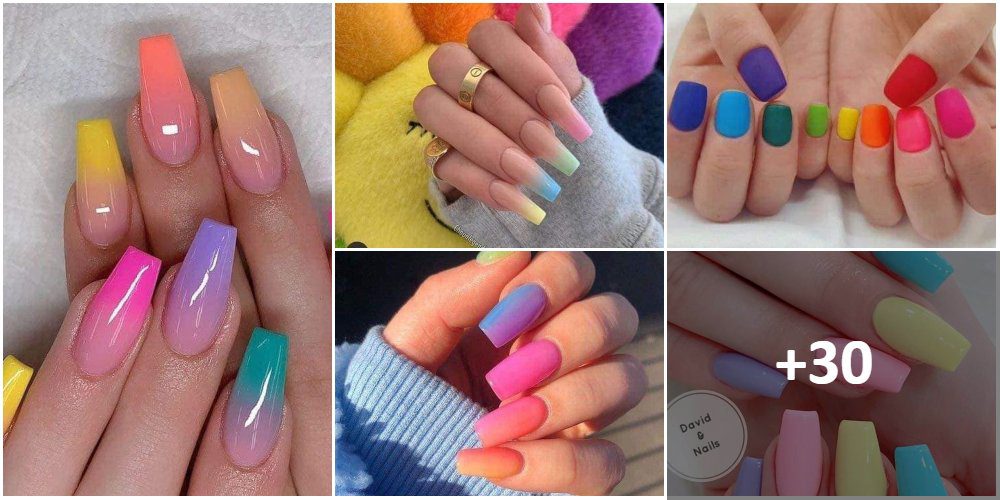 Collage Ongles Multicolores